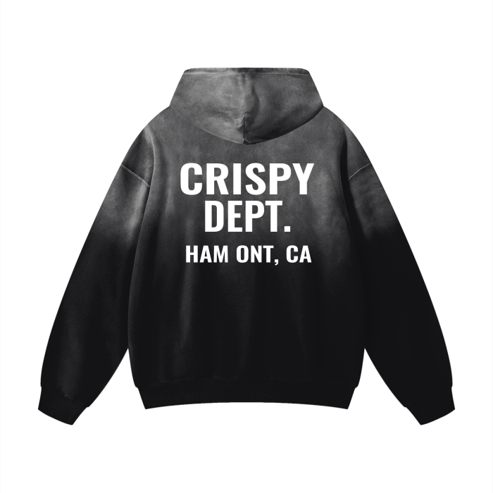 CRISPY DEPT. Black Washed Oversized Hoodie