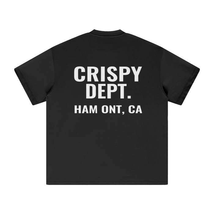 CRISPY DEPT. Black Oversized T-Shirt