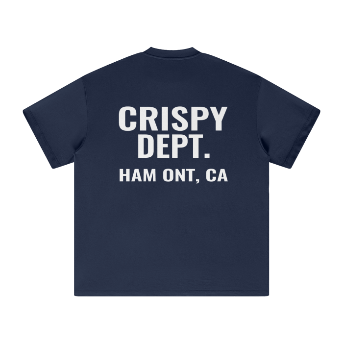 CRISPY DEPT. Navy Blue Oversized T-Shirt